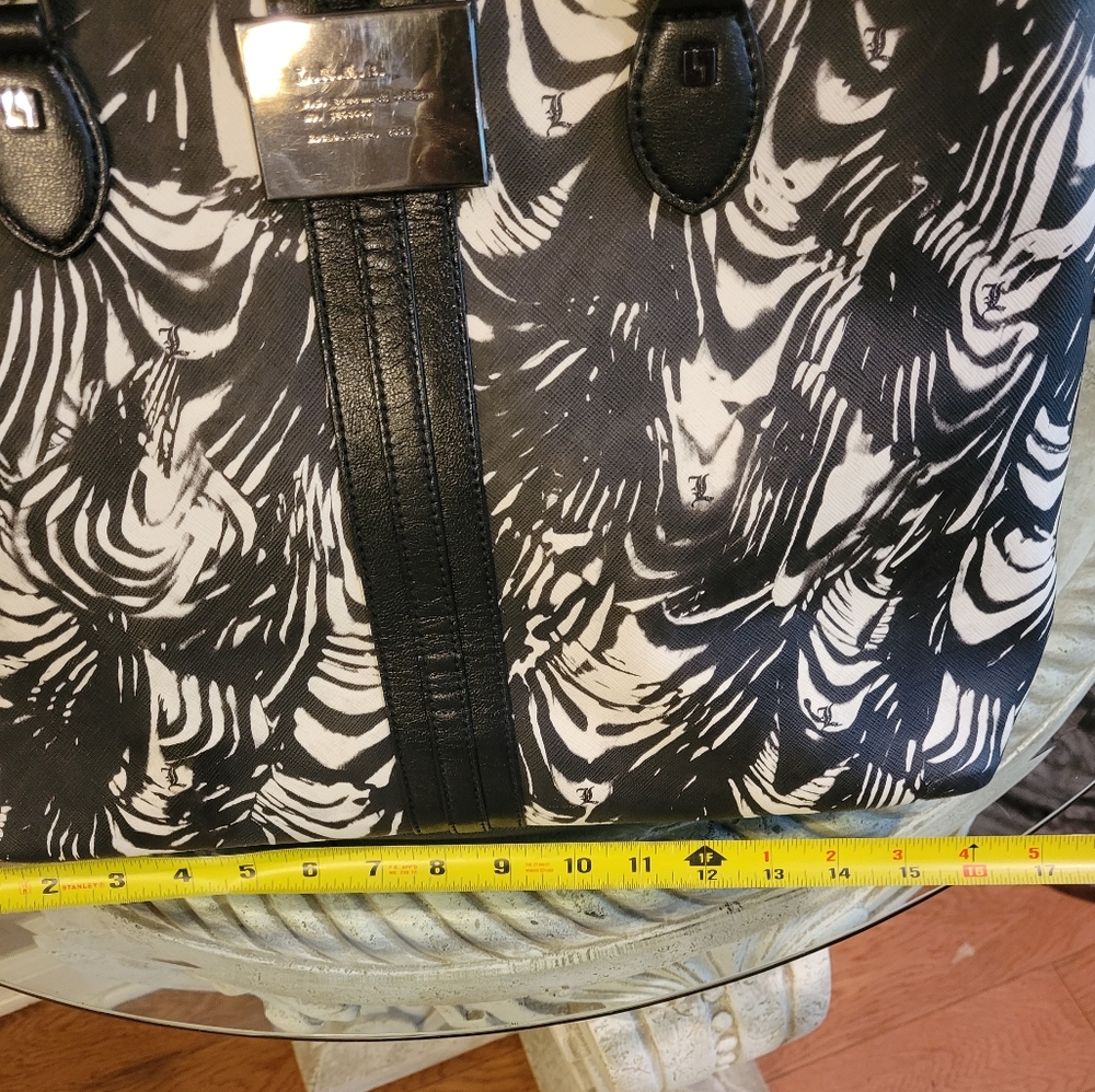 L.A.M.B. by Gwen Stefani Black White Tote Bag Luxury Designer #607 - Picture 7 of 15